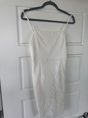 Hello Molly Ivory Lace Dress with Slit